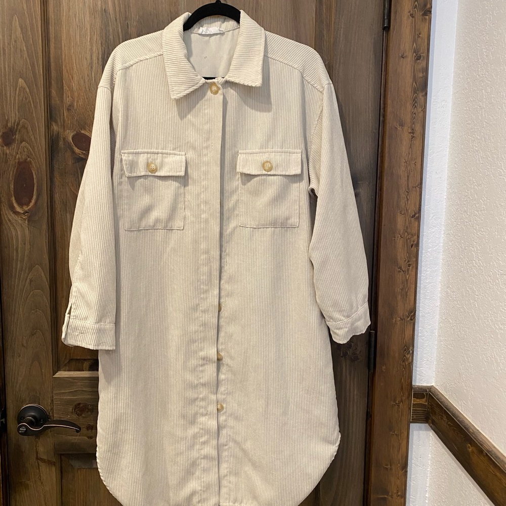 Carly Jean Los Angeles Cream Utility Jacket